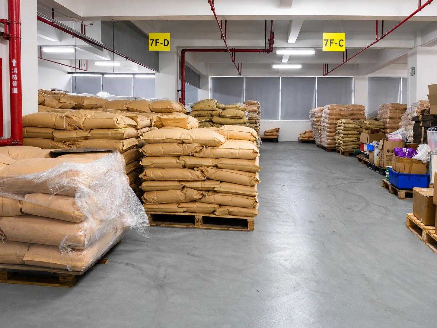 Plastic additive raw material warehouse for polymer additive export supply